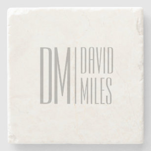 Stilvolle Minimal- und moderne Gray-Initials & Nam Steinuntersetzer