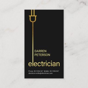 Stilvolle Minimalistisch-Gold-Power-PlugIns Visitenkarte