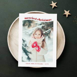 Stilvolle Minimalistische Foto Weihnachtskarte Feiertagskarte