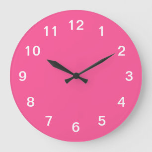 Stilvolle minimalistische Hot-Pink-Wanduhr Große Wanduhr