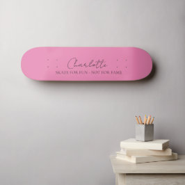 Stilvolle Minimalistische Monogramm Name Rosa Skateboard