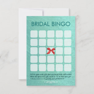 Stilvolle Mint Green 5x5 Bridal Bingo Cards