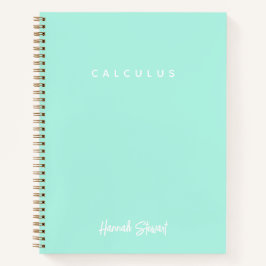 Stilvolle Mint Green Minimalistisch Girly Student Notizbuch