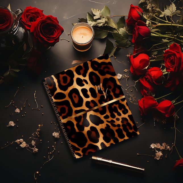 Stilvolle Mit Monogramm Leopard Print Business Planer (Stylish Leopard-Print Business / Daily Planner
Glossy Softcover (shown) or Matte Hardcover )