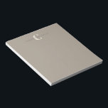 Stilvolle Mit Monogramm Name Chic Rustic Taupe Notizblock<br><div class="desc">Stilvoller Mit Monogramm Name in der rustikalen Taupe Brown Notepad</div>