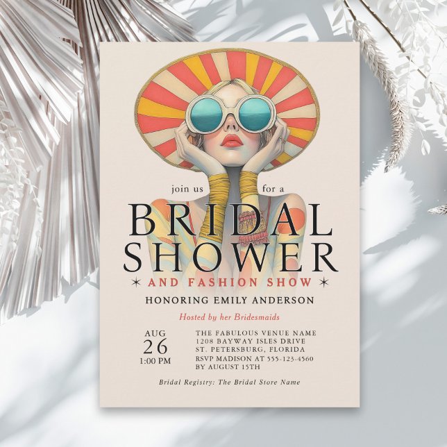 Stilvolle Mode Bridal Showdusche Einladung (Available in both printed and instant download digital formats!)