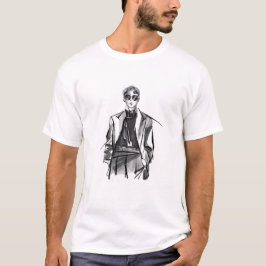 Stilvolle Mode-Illustration des Menschen im Anzug  T-Shirt