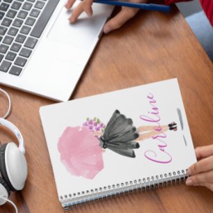 Stilvolle Mode Little Black Dress Woman Journal Notizbuch