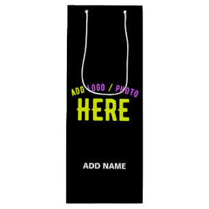 STILVOLLE MODERNE ANPASSBARE SCHWARZE VERIFIZIERTE GESCHENKTÜTE FÜR WEINFLASCHEN