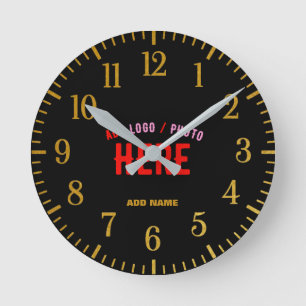STILVOLLE MODERNE ANPASSBARE SCHWARZE VERIFIZIERTE RUNDE WANDUHR