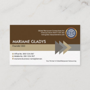 Stilvolle moderne Arrowheads Stripe Gründer CEO Visitenkarte