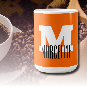 Stilvolle moderne Bezeichnung Initial Neon Sunse Kaffeetasse