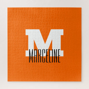 Stilvolle moderne Bezeichnung Initial   Neon Sunse Puzzle