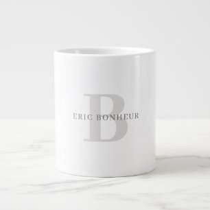 Stilvolle moderne Bezeichnung & Monogramm Jumbo-Tasse