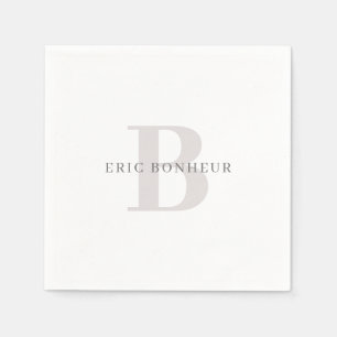 Stilvolle moderne Bezeichnung & Monogramm Serviette