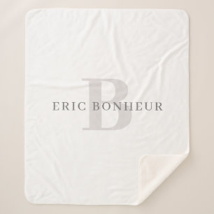 Stilvolle moderne Bezeichnung & Monogramm Sherpadecke