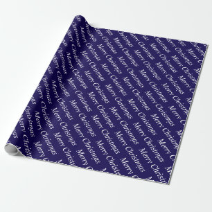 stilvolle moderne dunkelblaue Farbe frohe Weihnach Geschenkpapier