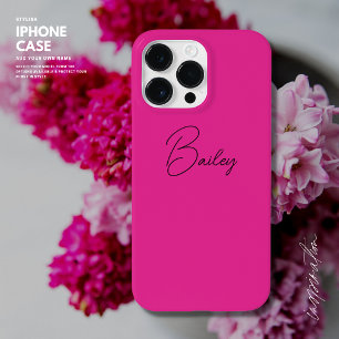 Stilvolle moderne, einfache, Hot-Pink-Skriptbezeic Case-Mate iPhone 14 Pro Max Hülle