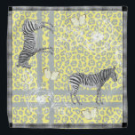 Stilvolle, moderne, eklektische Chic Pastel gelb Halstuch<br><div class="desc">Stilvolle und moderne Chiffonbandana zeichnet sich durch ein schicke böhmisches eklektisches Design aus: Zebras,  Schmetterlinge,  Leopardendruck und blühende Kontur in Pastellgelb und Grau sowie eine elegante Schwarz-Weiß-Karo-Schnittlinie. Exklusiv für Sie entworfen von Happy Dolphin Studio.</div>