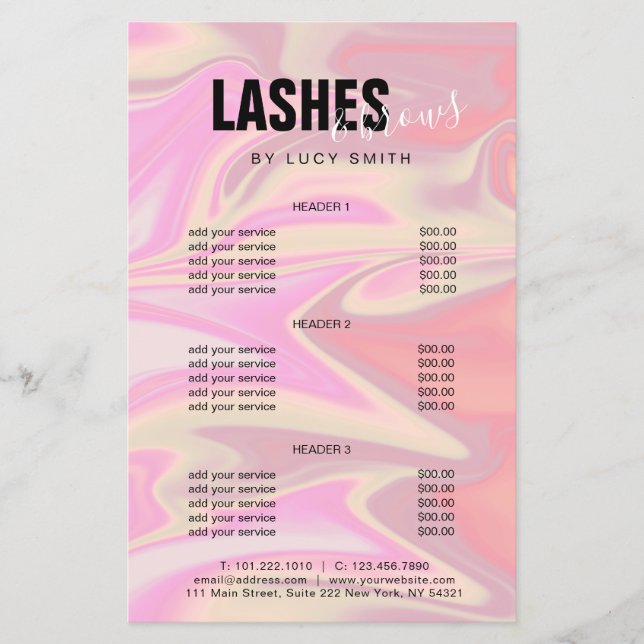 Stilvolle, moderne, elegante Holografie-Lashes Flyer (Vorne)