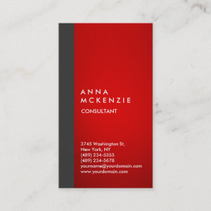 Stilvolle moderne Elegante Vertikale Graue Rote St Visitenkarte