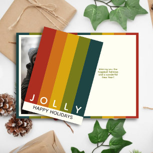 Stilvolle moderne Farben Streifen Weihnachtsfest F Feiertagskarte