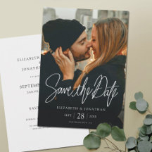 Stilvolle moderne Foto-Save-the-Date-Hochzeitskart