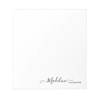 Stilvolle moderne Girly Script Black Notizblock