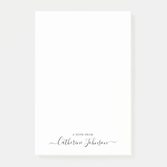 Stilvolle, moderne Girly Script Calligrafy Note fr Post-it Klebezettel (Vorderseite)