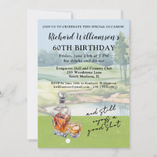 Stilvolle moderne Golf humorvolle 60. Geburtstagsf Einladung