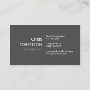 Stilvolle, moderne Gray Attraktive Business Card Visitenkarte