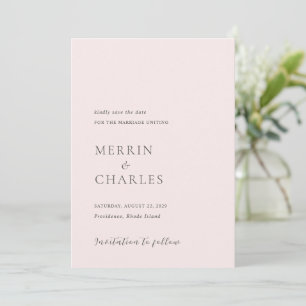 Stilvolle moderne Hochzeit in Rosa Save The Date