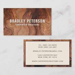 Stilvolle moderne Holzschnitzerei Visitenkarte