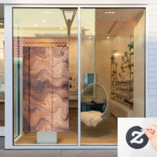 Stilvolle, moderne Holztäfelung Fensteraufkleber
