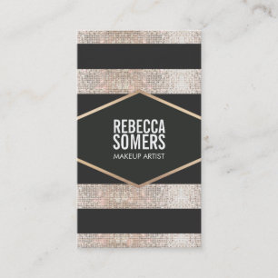 Stilvolle moderne Imitate Sequin Striping Beauty Visitenkarte