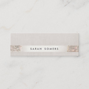 Stilvolle moderne IMITATE Silver Sequin Mini Visitenkarte