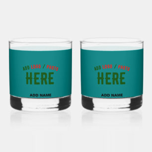 STILVOLLE MODERNE INDIVIDUELLE BLAUGRÜNE ÜBERPRÜFT WHISKYGLAS