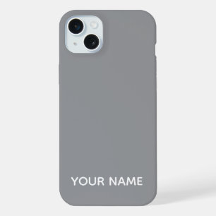 STILVOLLE MODERNE INDIVIDUELLE NAME GRAUE FARBE iPhone 15 PLUS HÜLLE