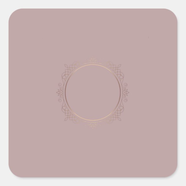 Stilvolle moderne modische Rose Gold Blank Templat Quadratischer Aufkleber (Vorderseite)