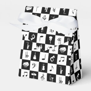 Stilvolle moderne Musiknoten und Instrumente Geschenkschachtel