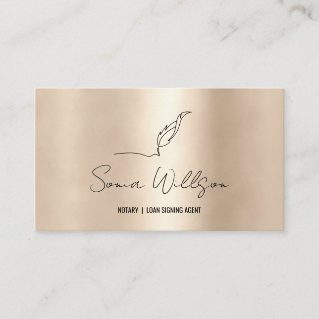 Stilvolle moderne Notar- und Kreditsignatur-Agent Visitenkarte (Vorderseite)