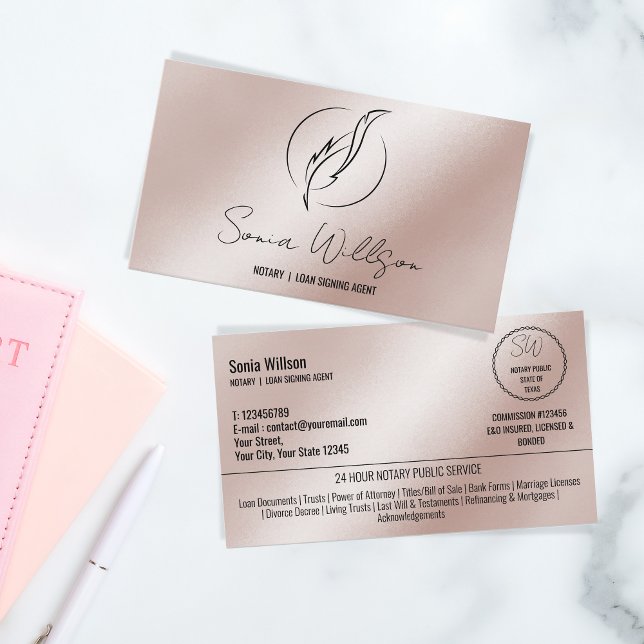 Stilvolle moderne Notar- und Kreditsignatur-Agent Visitenkarte (Von Creator hochgeladen)