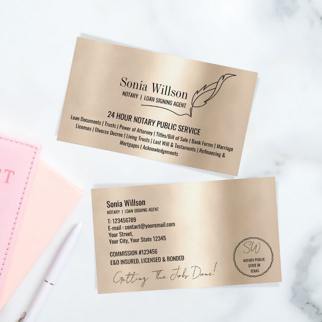 Stilvolle moderne Notar- und Kreditsignatur-Agent Visitenkarte (Von Creator hochgeladen)