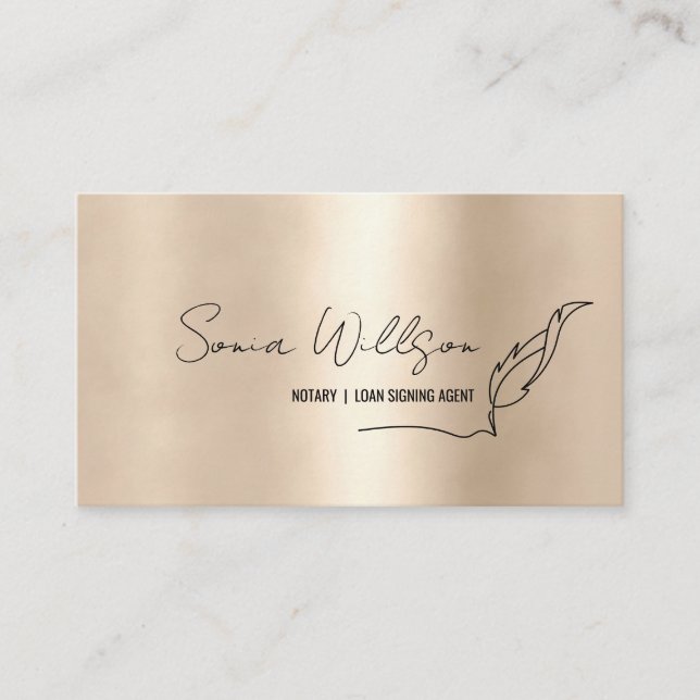 Stilvolle moderne Notar- und Kreditsignatur-Agent Visitenkarte (Vorderseite)