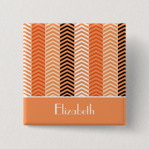 Stilvolle, moderne, orange Zickzack Streifen mit N Button