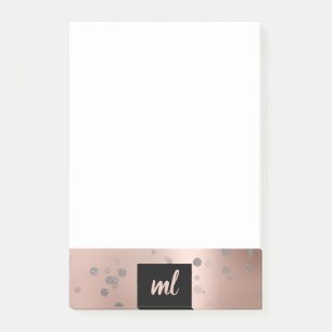 Stilvolle moderne Rose Gold silber Konfetti Punkte Post-it Klebezettel