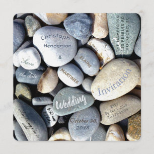 Stilvolle moderne rustikale Kiesel-Natur-Hochzeit Save The Date