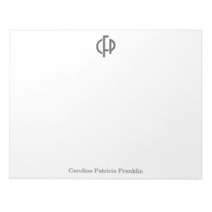 Stilvolle, moderne Schwarz Geometrische Monogramm- Notizblock