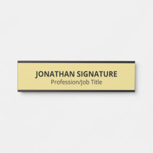 Stilvolle moderne schwarze goldene glamouröse Vorl Türschild