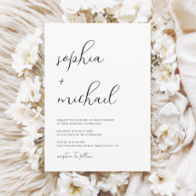 Stilvolle, moderne Script Black and White Wedding